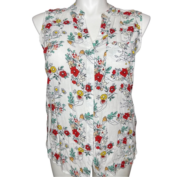 Primark Floral Sleeveless Button Down Tank size 14 - Picture 7 of 15